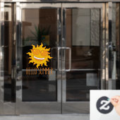 Hallo Sommersonne mit Sonnenbrille Fensteraufkleber (Büro Tür)