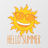 Hallo Sommersonne mit Sonnenbrille Fensteraufkleber (Blatt)