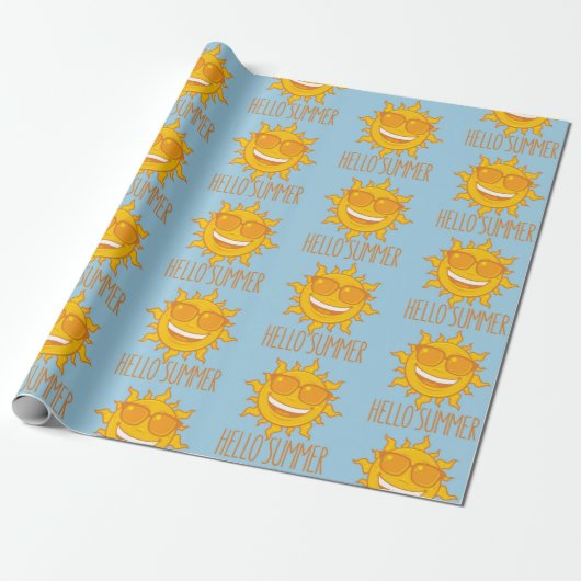 Hallo Sommersonne mit Sonnenbrille Geschenkpapier (Ungerollt)