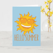 Hallo Sommersonne mit Sonnenbrille Karte (Gelbe Blume)
