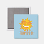 Hallo Sommersonne mit Sonnenbrille Magnet (Vorderseite/Rückseite)