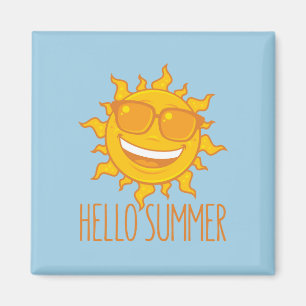 Hallo Sommersonne mit Sonnenbrille Magnet