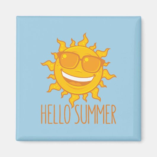 Hallo Sommersonne mit Sonnenbrille Magnet (Vorne)