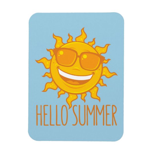 Hallo Sommersonne mit Sonnenbrille Magnet (Vertikal)