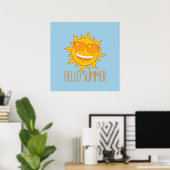Hallo Sommersonne mit Sonnenbrille Poster (Heimbüro)