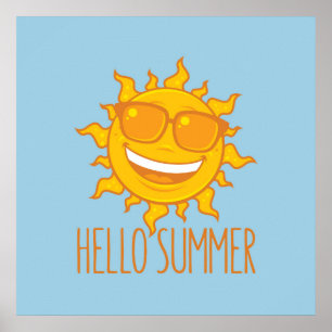 Hallo Sommersonne mit Sonnenbrille Poster