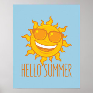 Hallo Sommersonne mit Sonnenbrille Poster