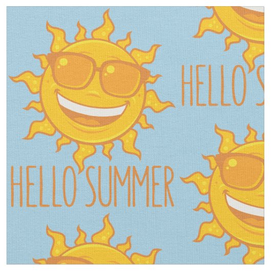 Hallo Sommersonne mit Sonnenbrille Stoff (Nahaufnahme)