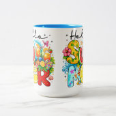 Hallo Sommerstimmung tropische Früchte Zweifarbige Tasse (Mittel)