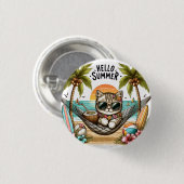 Hallo Sommerstrandkatze Button (Vorne & Hinten)