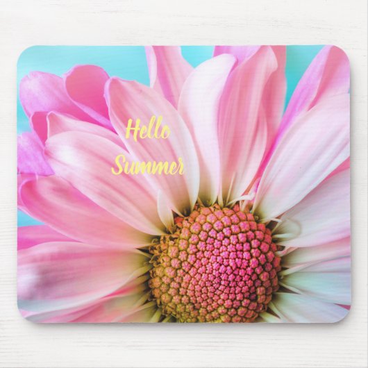 Hallo Sommertext mit Blume Mousepad (Vorne)