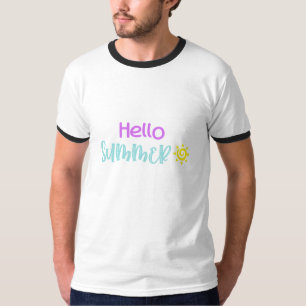 Hallo Sommertypografie T-Shirt