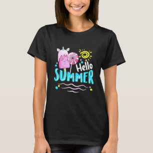Hallo Sommerurlaub Einhorn Eiscreme Popsicle I T-Shirt