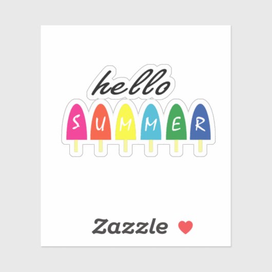 Hallo Sommerurlaub Eiscreme Popsicle Ice Lolly Aufkleber (Blatt)