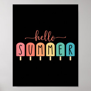 Hallo Sommerurlaub Eiscreme Popsicle Ice Lolly Poster