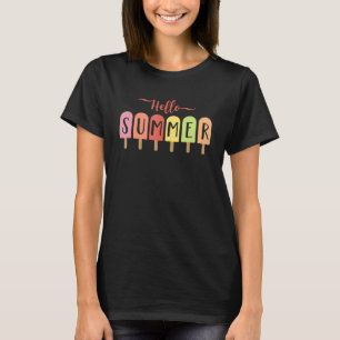 Hallo Sommerurlaub Eiscreme Popsicle Ice Lolly T-Shirt