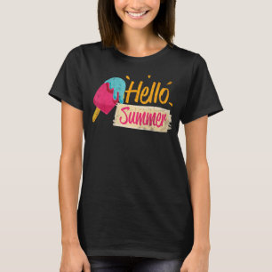 Hallo Sommerurlaub Eiscreme Popsicle Ice Lolly T-Shirt