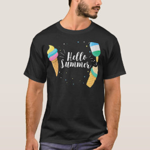 Hallo Sommerurlaub Eiscreme Popsicle Ice Lolly T-Shirt