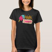Hallo Sommerurlaub Eiscreme Popsicle Ice Lolly T-Shirt (Vorderseite)