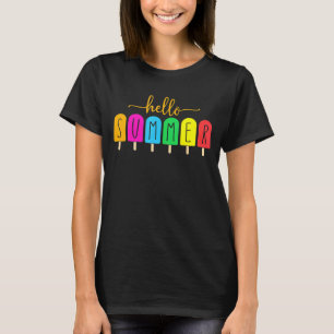 Hallo Sommerurlaub Eiscreme Popsicle Ice Lolly T-Shirt