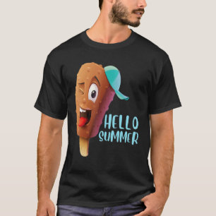 Hallo Sommerurlaub Eiscreme Popsicle Ice Lolly T-Shirt