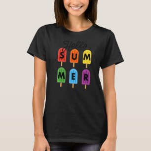 Hallo Sommerurlaub Niedlich Ice Lolly Popsicle Hel T-Shirt