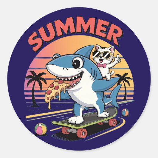 Hallo Sommerurlaub Runder Aufkleber (Vorderseite)