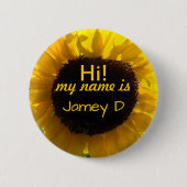 Hallo Sonnenblume Sunshine Nametag Button (Vorderseite)