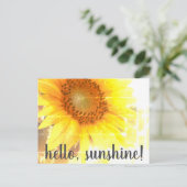 "Hallo, Sonnenschein!" Abgeblendete Sonnenblume Po Postkarte (Stehend Vorderseite)