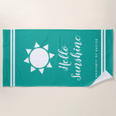 Hallo Sonnenschein Badehandtuch mit individuelle N Strandtuch (Vorderseite)