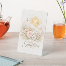 Hallo Sonnenschein-Blumen-Tisch-Schild – Frühlings