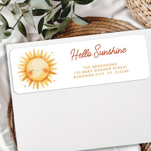 Hallo Sonnenschein Boho-Baby-Shower-Rücksendeadres