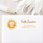 Hallo Sonnenschein Boho-Baby-Shower-Rücksendeadres (Insitu)