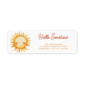 Hallo Sonnenschein Boho-Baby-Shower-Rücksendeadres (Vorne)