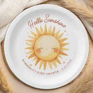 Hallo Sonnenschein Boho Geschlechtsneutrale Sonne Pappteller