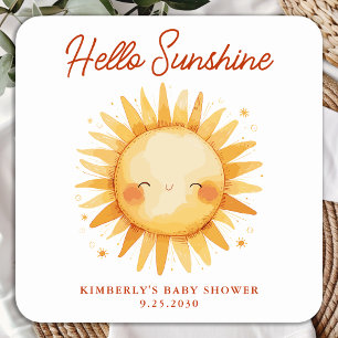 Hallo Sonnenschein Boho Süße Sonne Danke Baby Show Quadratischer Aufkleber