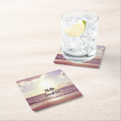 "Hallo Sonnenschein-" Foto-Zitat Rechteckiger Pappuntersetzer (Vor Ort)