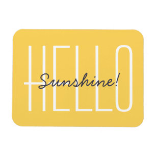 Hallo Sonnenschein Gelbe Typografie-Quote Magnet