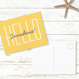 Hallo Sonnenschein Gelber Zitat Postkarte