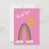 Hallo Sonnenschein mit Regenbogen Danke Karte (Vorderseite)
