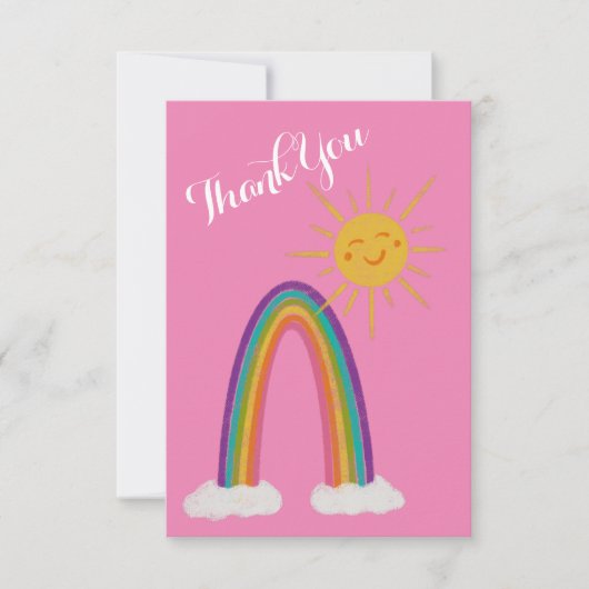 Hallo Sonnenschein mit Regenbogen Danke Karte (Vorderseite)