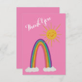 Hallo Sonnenschein mit Regenbogen Danke Karte (Vorne/Hinten)