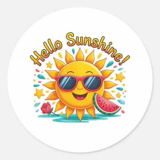 Hallo Sonnenschein  Runder Aufkleber (Vorderseite)
