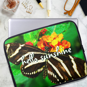 Hallo Sonnenschein Schrift Schwarz Weiß Streifen S Laptopschutzhülle