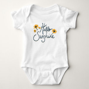Hallo Sonnenschein Stem Daisy Floral Baby Strampler