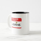 Hallo Sonnenschein-Tasse Zweifarbige Tasse (Vorderseite Links)