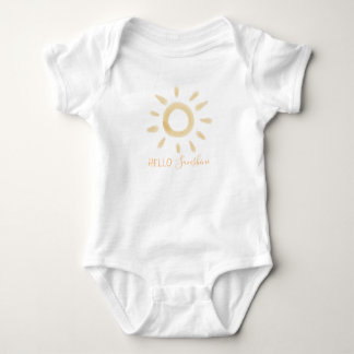 "Hallo Sonnenschein" Wasserfarben Sonne Baby Strampler