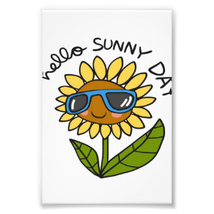 Hallo Sonnig Tag Sonnenblume - Süße Sonnenblumen L Fotodruck