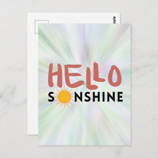 Hallo Sonshine, Sun Rays, Summer vibes Postkarte (Vorne/Hinten)