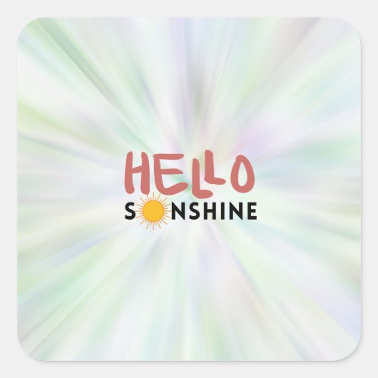 Hallo Sonshine, Sun Rays, Summer vibes Quadratischer Aufkleber (Vorderseite)